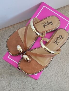 Corkys Tan Sandal with Gold Rings